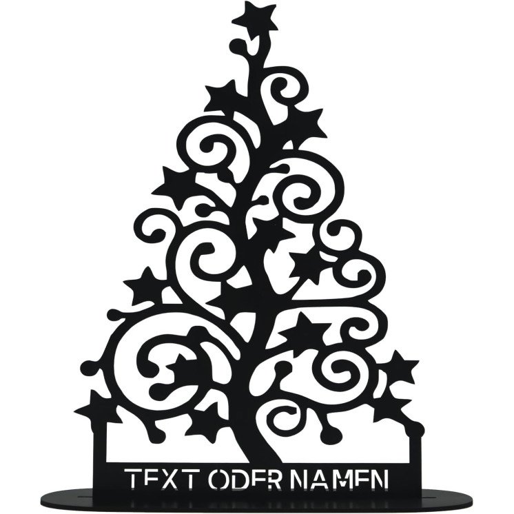 LEON FOLIEN Weihnachtsbaum Led Tisch Deko Lampe Geschenke für Familie Tischdeko - personalisiert mit Namen Beleuchtung