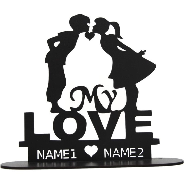 Teelichthalter My Love Liebesgeschenk personalisiert mit Namen Geschenk zur Hochzeit oder zum Jahrestag - ich Liebe Dich in 7