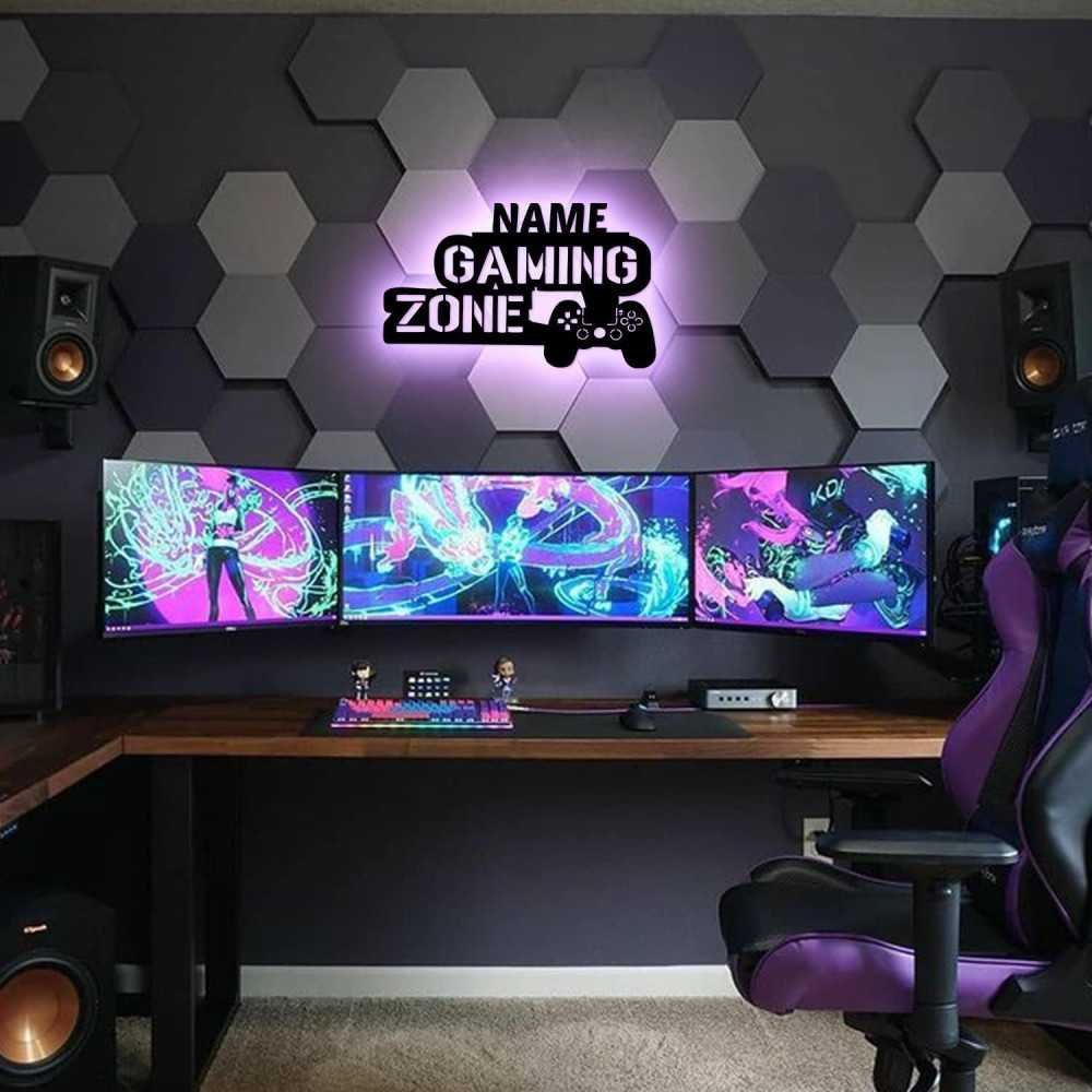 Led Gaming Zone Schild - RGB Gamer Geschenkidee personalisiert Mit Name  Zimmer Beleuchtung Wand Lampe - Zimmer Deko - Besondere