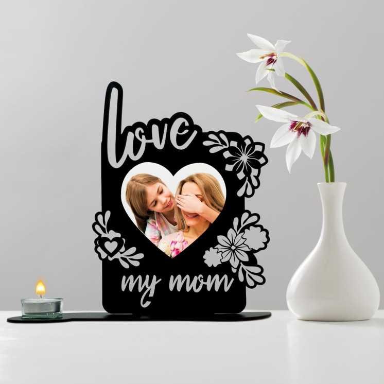 My mom Love Beste Mama Muttertagsgeschenk Herz Teelichthalter personalisiert Foto Herzen zum Muttertag Geburtstag mit Kerze -