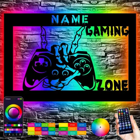 Gaming Zone RGB Led Deko Wand Lampe Geschenke für Jungen Männer Jungs Frauen Gamer - für Videospiel Fans -