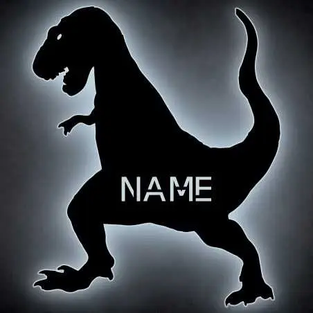 LEON FOLIEN Led Dinosaurier Tier, Nachtlicht Dekoration Dino personalisiert mit Wunsch Namen Lasergravur Schlummerlicht -